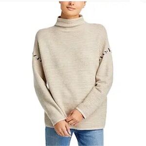 TAHARI
Women's Turtleneck Sweater 
Mock‎ Neck Ottoman Dropped Shoulder